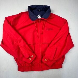VTG 90s Microsoft Windbreaker Jacket Mens Large Red Consulting Gear For Sports